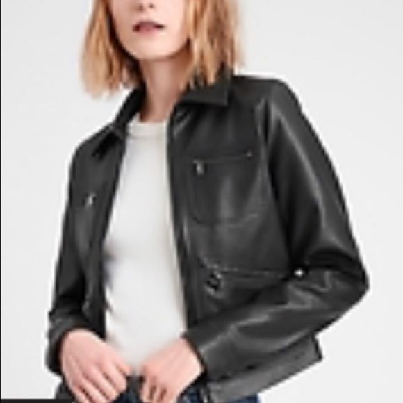 Banana Republic Vegan Leather 4-Pocket Jacket - XS NWOT - Picture 1 of 9
